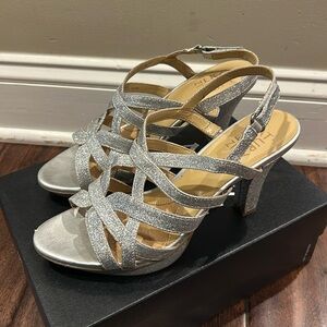 Naturalizer glitter heel sandals size 8
